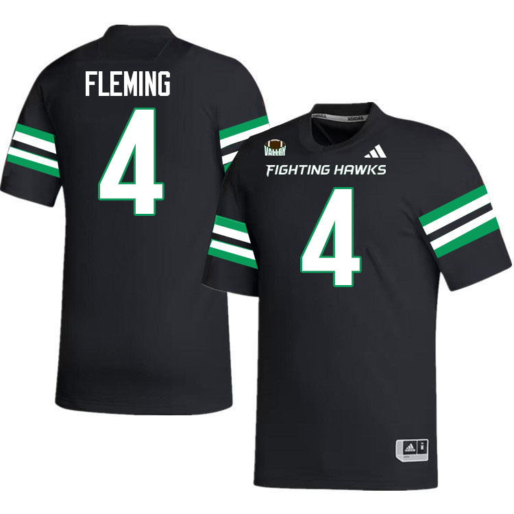 North Dakota Fighting Hawks #4 B.J. Fleming College Football Jerseys,Uniforms-Black